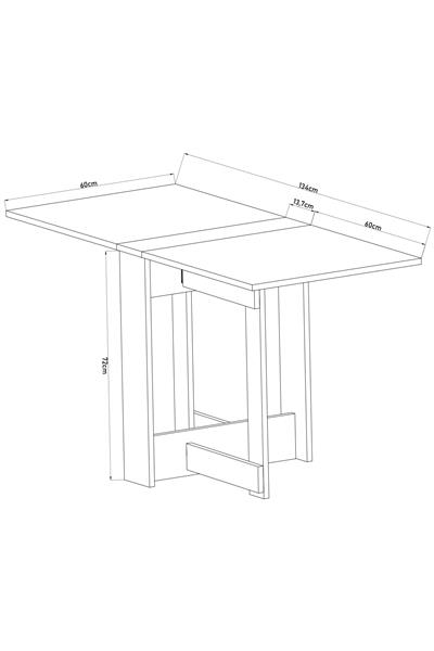 DF01109BR Pratik Katlanır Masa Mutfak ve Yemek Masası