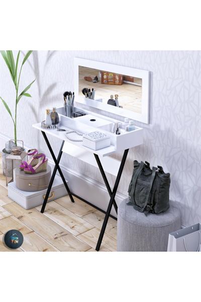 DF02105B Bölmeli Aynalı Makyaj Masası