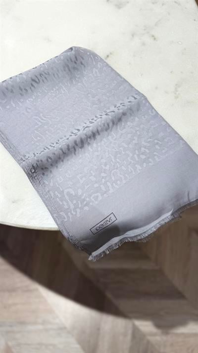 İpekevi Leopar Desenli Şal 4370 Gümüş