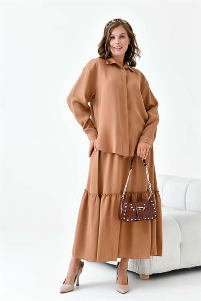 FTZ30873 Keten Etekli Takım Camel