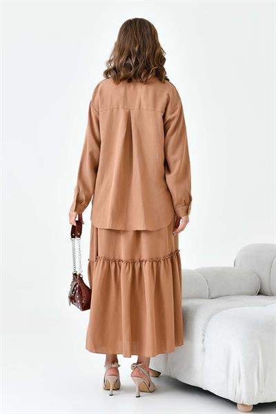 FTZ30873 Keten Etekli Takım Camel