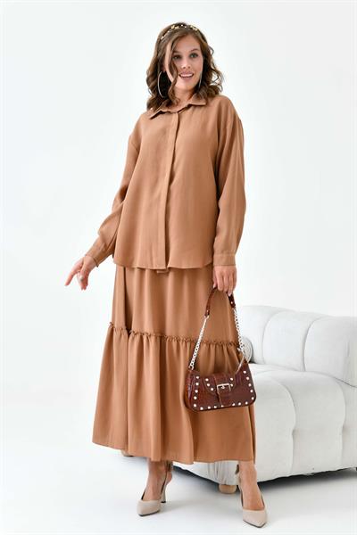 FTZ30873 Keten Etekli Takım Camel