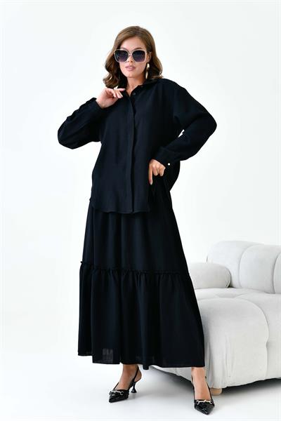 FTZ30873 Keten Etekli Takım Siyah