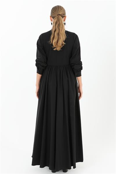 PN12551 Mocca Elbise Siyah