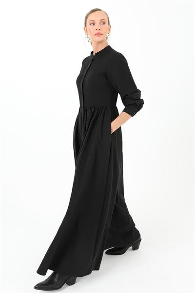 PN12551 Mocca Elbise Siyah