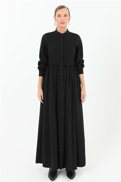 PN12551 Mocca Elbise Siyah
