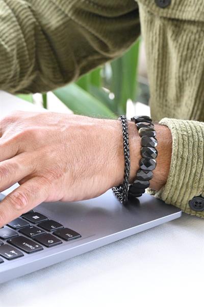 Çakra Obsidyen Doğal Taş Bileklik