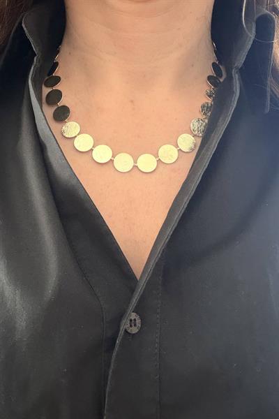 Çelik 14K Güneş Yolu Kolye