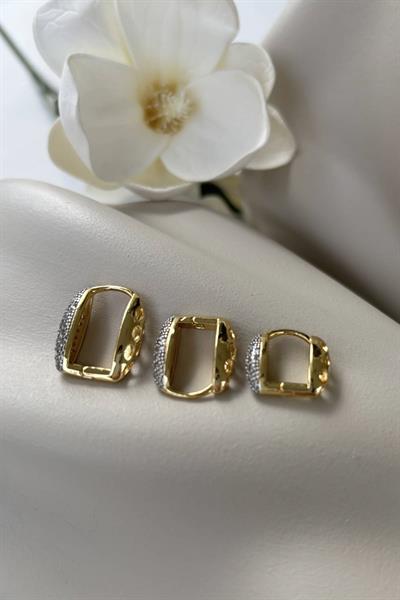 Çelik 3lü Işıltı Küpe