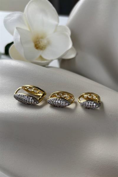 Çelik 3lü Işıltı Küpe