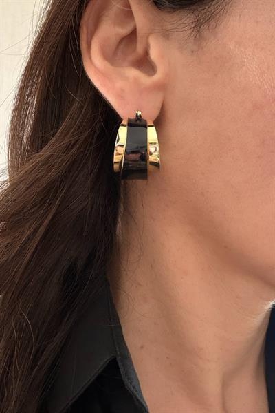 Çelik Black Orbit Küpe