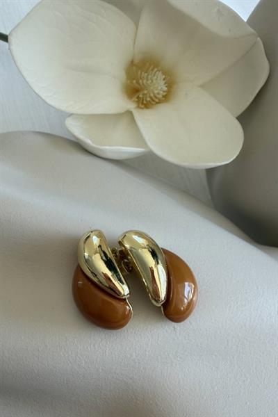 Çelik Caramel Aura Küpe