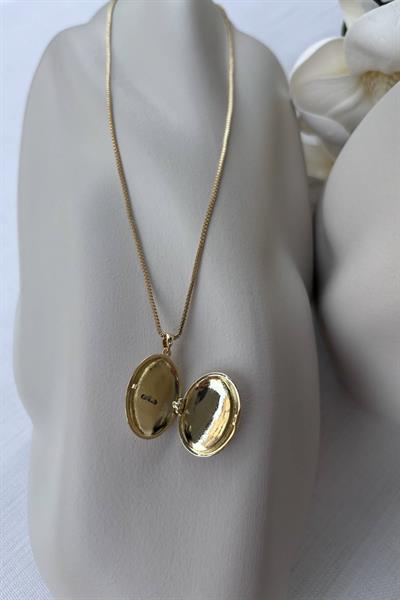 Çelik Gold Alya Mavi Taşlı Kolye