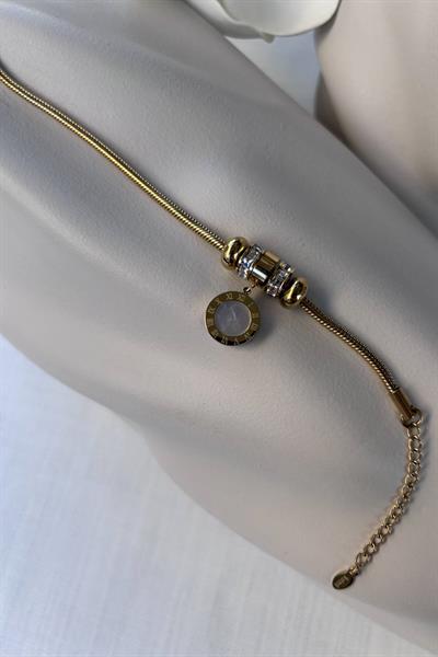 Çelik Gold Charm Bileklik