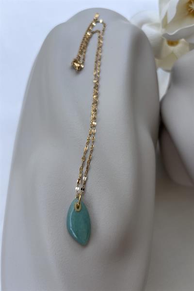 Çelik Gold Doğal Taş Kolye