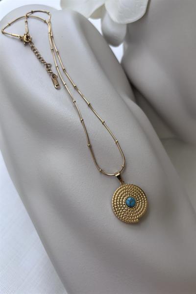 Çelik Gold Firuze Kolye