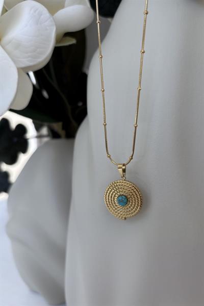 Çelik Gold Firuze Kolye