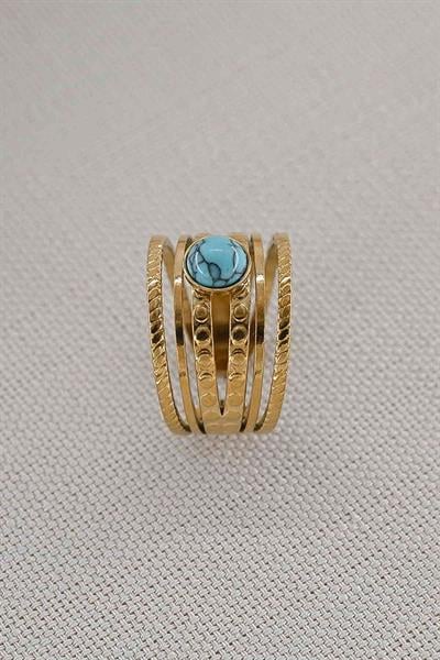 Çelik Gold Firuze Yüzük