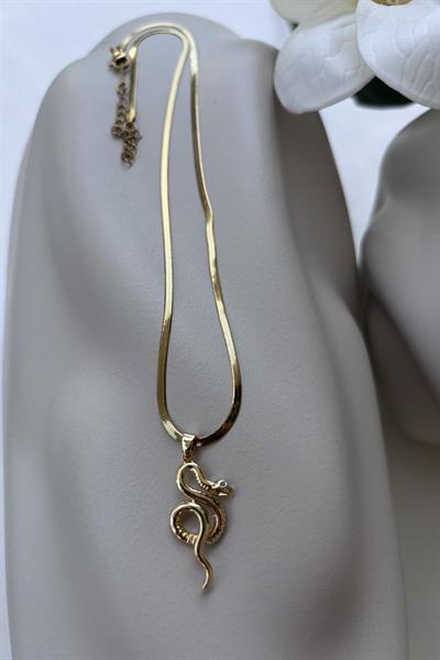 Çelik Gold İtalyan Yılan Kolye