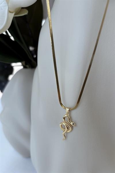 Çelik Gold İtalyan Yılan Kolye