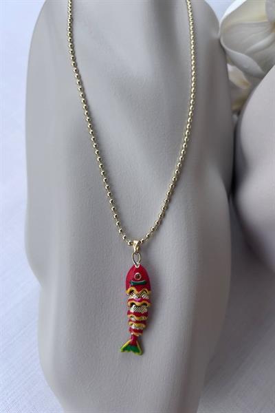 Çelik Gold Kırmızı Balık Kolye