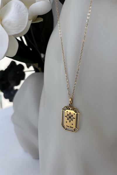 Çelik Gold  Plaka Kolye
