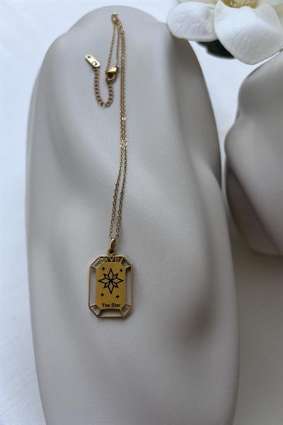 Çelik Gold  Plaka Kolye