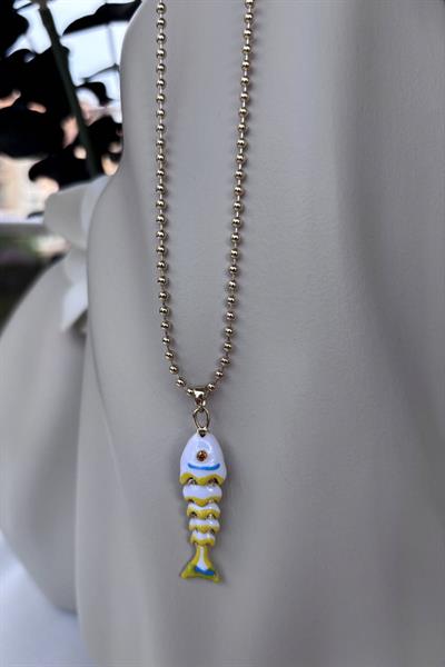 Çelik Gold Sarı Balık Kolye