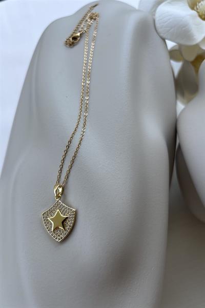 Çelik Gold Taşlı Yıldız Kolye