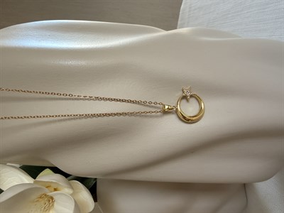 Çelik Gold Yıldız Taşlı Ay Yıldız Kolye