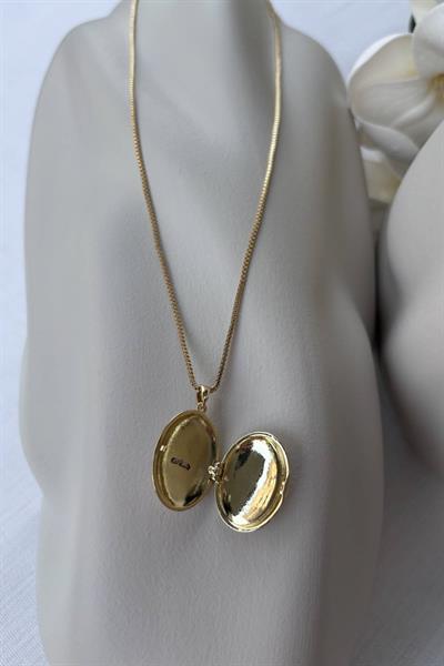 Çelik Gold Alya Pembe Taşlı Kolye