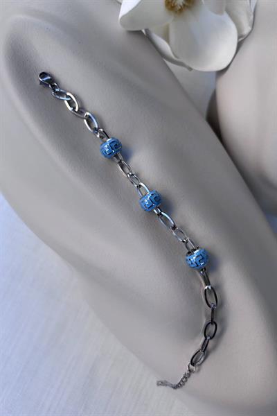 Çelik Gümüş Aura Bileklik