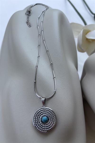 Çelik Gümüş Firuze Kolye