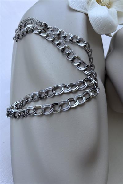 Çelik  Gümüş Samanyolu Kolye