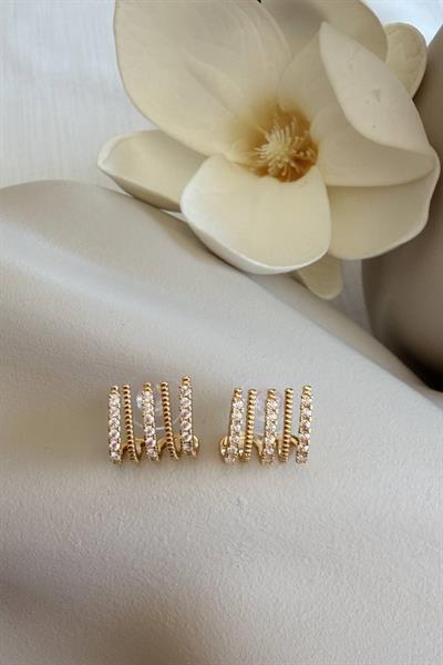 Çelik Işıltı Diziliş Küpe