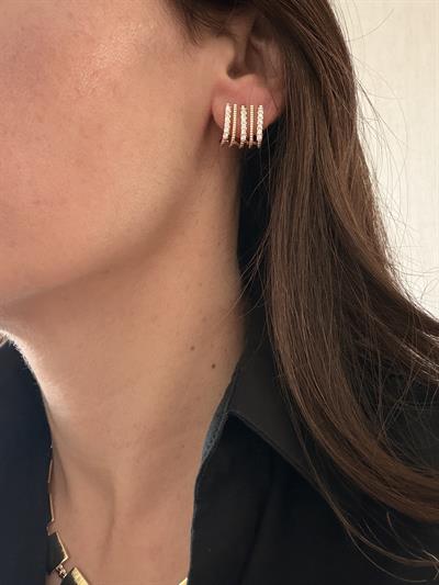 Çelik Işıltı Diziliş Küpe