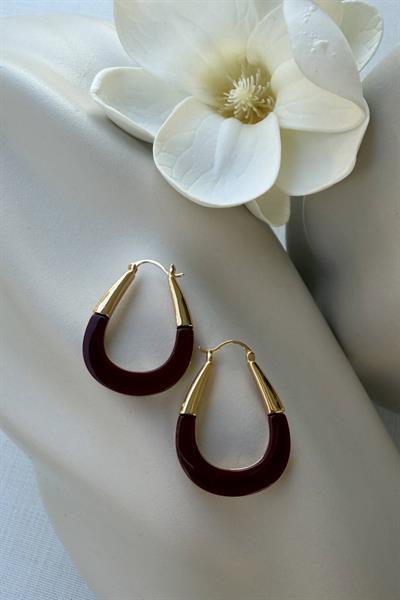 Çelik MNG Acı Kahve Gold Çift Renk Küpe