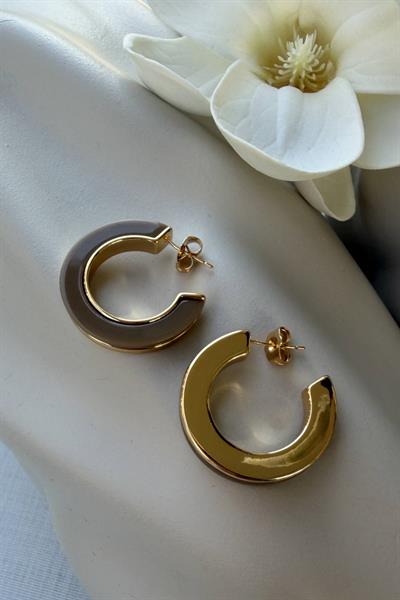 Çelik MNG Vizon Gold Çift Renk Küpe