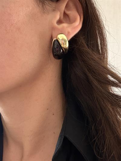 Çelik Siyah Aura Küpe