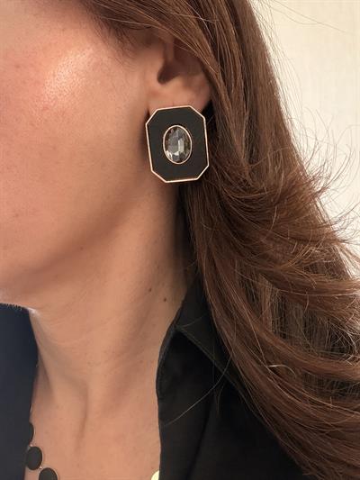 Çelik Siyah Işıltı Küpe