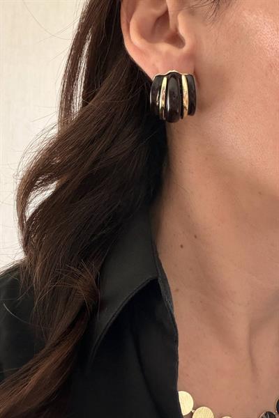 Çelik Siyah Marjinal Küpe