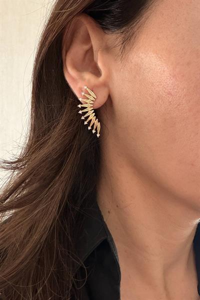 Çelik Taşlı Zarif Küpe