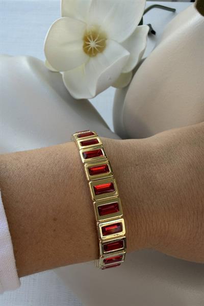 Çelik Xiu Kırmızı Lastik Bileklik