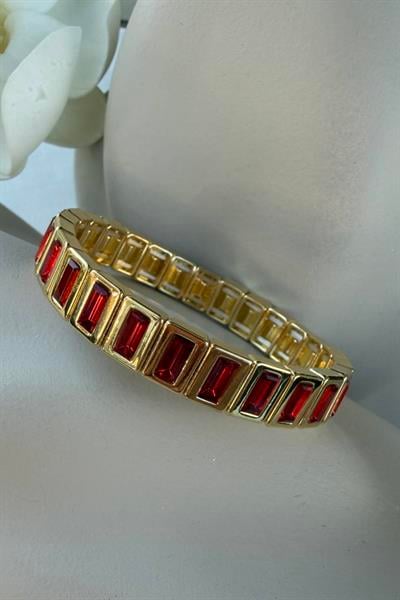 Çelik Xiu Kırmızı Lastik Bileklik