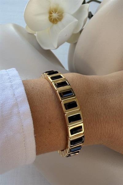 Çelik Xiu Siyah Lastik Bileklik