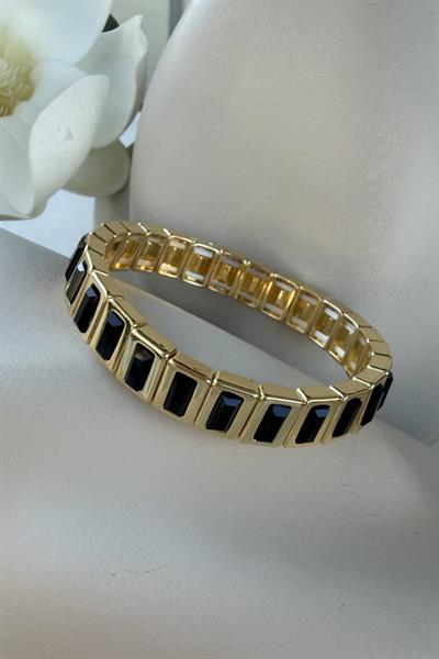 Çelik Xiu Siyah Lastik Bileklik