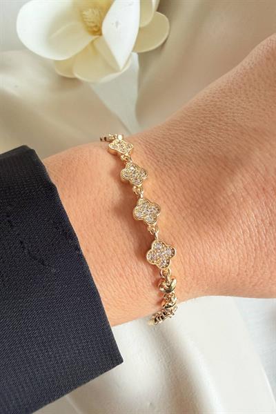 VİP Taşlı Yonca Bileklik