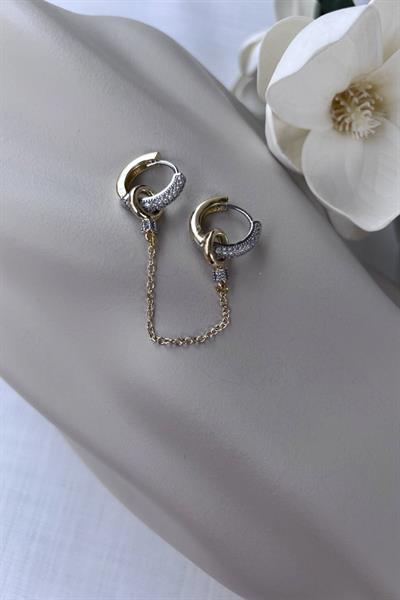 Özel Seri Halka Taşlı Marka Küpe