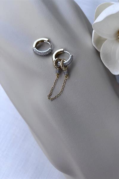 Özel Seri Halka Taşlı Marka Küpe