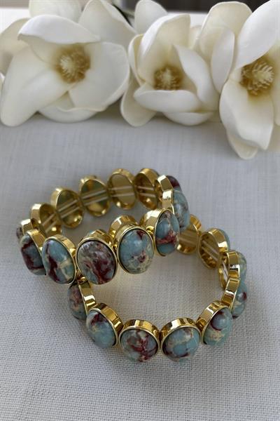 Özel Seri Lastikli Doğal Taş Bileklik